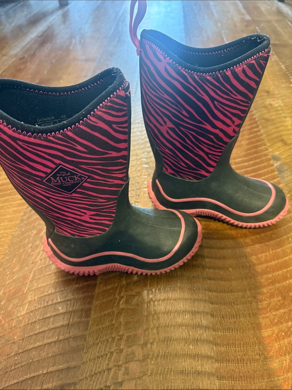 Muck Boots Kids Pink Zebra Waterproof Rain & Snow Boot - Picture 5 of 7